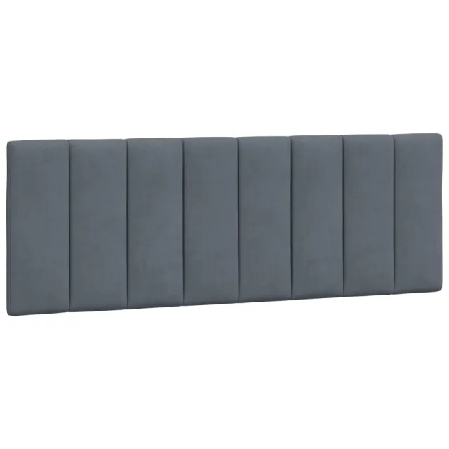 Cadre de lit avec LED sans matelas Hanko gris foncé 140x200cm velours