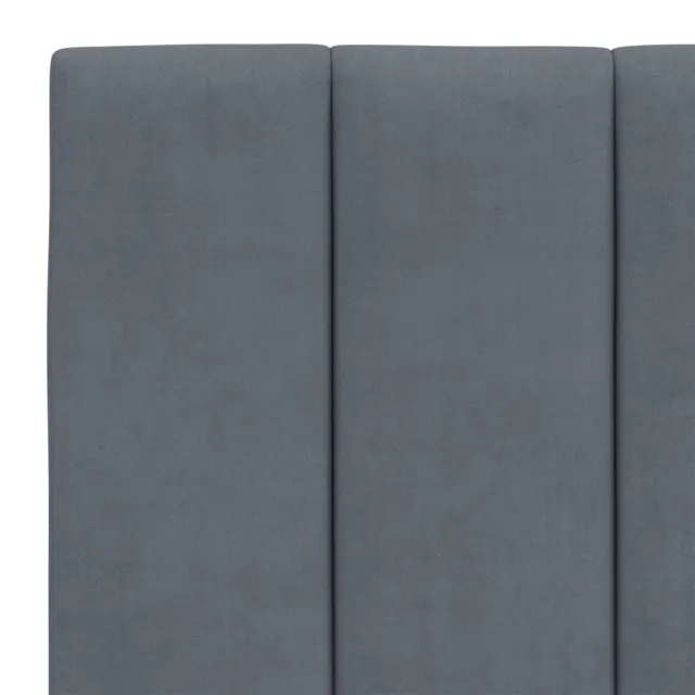 Cadre de lit avec LED sans matelas Hanko gris foncé 140x200cm velours