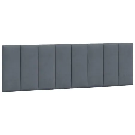 Cadre de lit avec LED sans matelas Hanko gris foncé 160x200cm velours