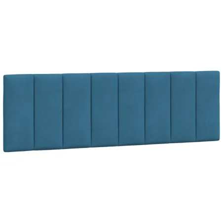 Cadre de lit avec LED sans matelas Hanko bleu 160x200 cm velours