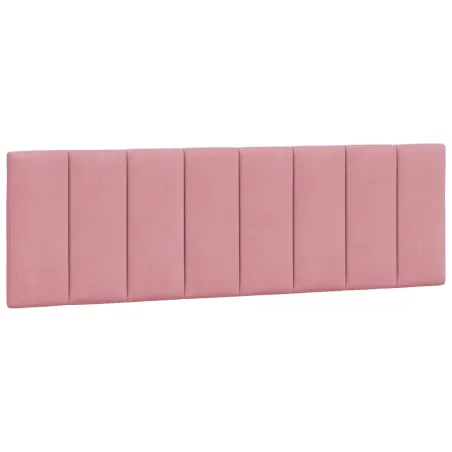 Cadre de lit avec LED sans matelas Hanko rose 160x200 cm velours