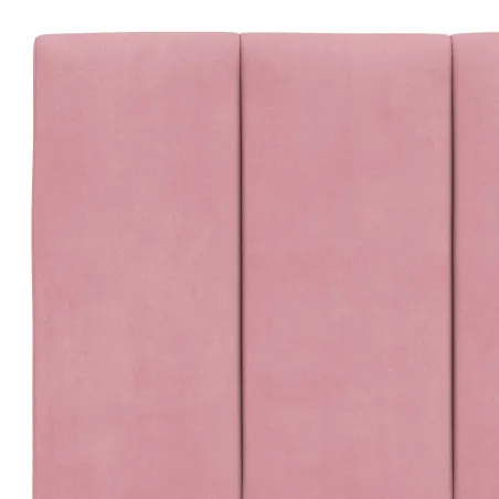 Cadre de lit avec LED sans matelas Hanko rose 160x200 cm velours