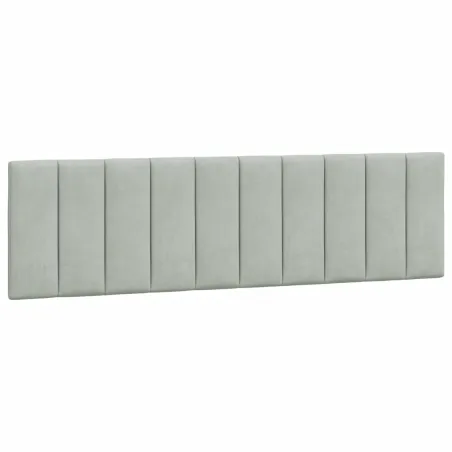 Cadre de lit avec LED sans matelas Hanko gris clair 180x200cm velours