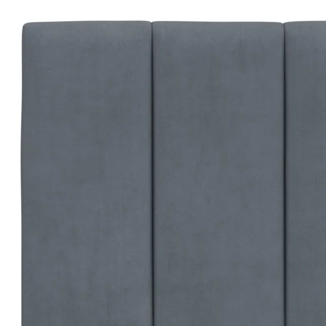 Cadre de lit avec LED sans matelas Hanko gris foncé 180x200cm velours