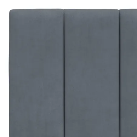 Cadre de lit avec LED sans matelas Hanko gris foncé 180x200cm velours