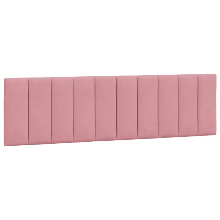 Cadre de lit avec LED sans matelas Hanko rose 180x200 cm velours