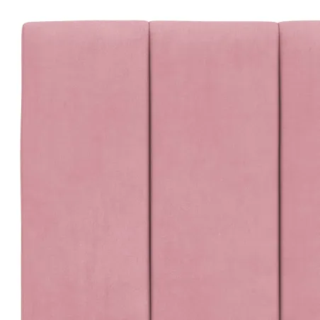 Cadre de lit avec LED sans matelas Hanko rose 180x200 cm velours