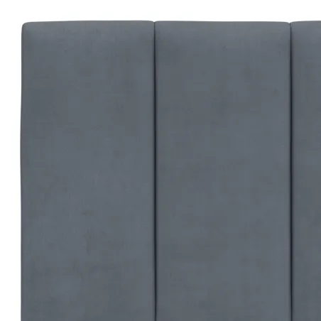 Cadre de lit avec LED sans matelas Hanko gris foncé 200x200 cm velours