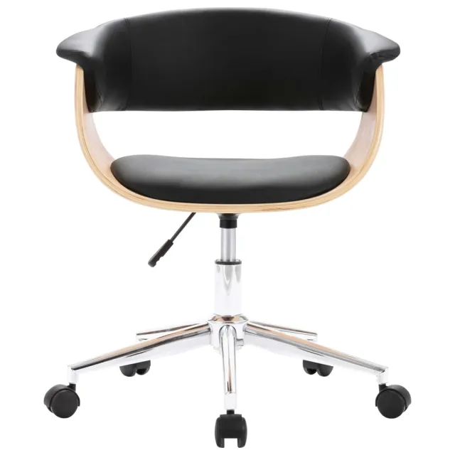 Chaises pivotantes à manger lot de 2 noir similicuir