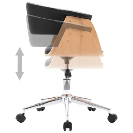 Chaises pivotantes à manger lot de 4 Noir Similicuir