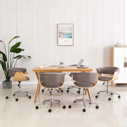 Chaises pivotantes à manger lot de 6 taupe tissu