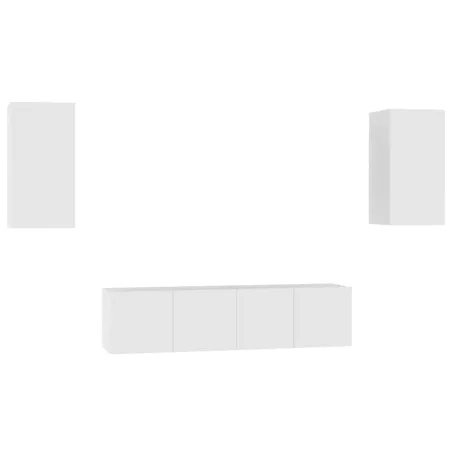 Ensemble de meubles TV 4 pcs Blanc Bois d'ingénierie