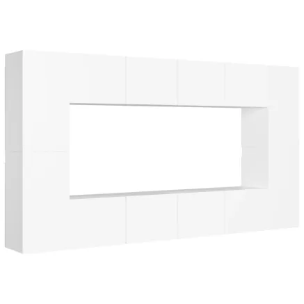 Ensemble de meubles TV 8 pcs Blanc Bois d'ingénierie 2
