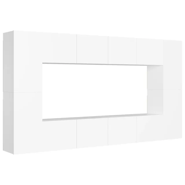Ensemble de meubles TV 8 pcs Blanc Bois d'ingénierie