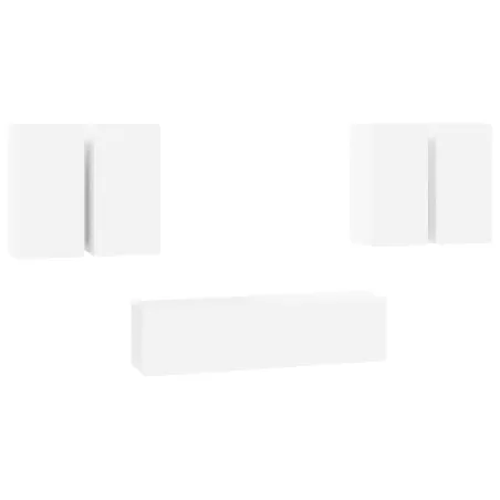 Ensemble de meubles TV 6 pcs Blanc Bois d'ingénierie