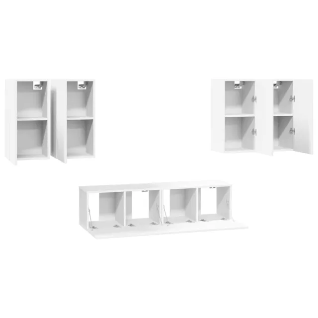 Ensemble de meubles TV 6 pcs Blanc Bois d'ingénierie