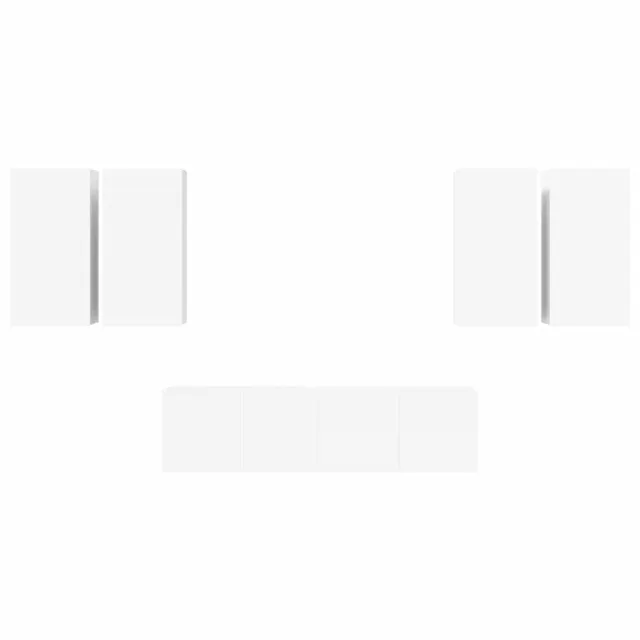 Ensemble de meubles TV 6 pcs Blanc Bois d'ingénierie