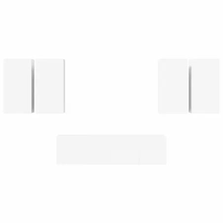 Ensemble de meubles TV 6 pcs Blanc Bois d'ingénierie