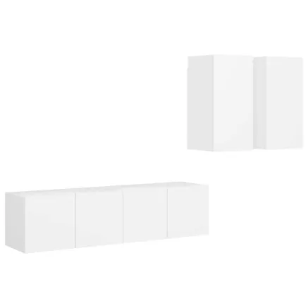Ensemble de meubles TV 4 pcs Blanc Bois d'ingénierie 2