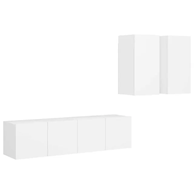 Ensemble de meubles TV 4 pcs Blanc Bois d'ingénierie