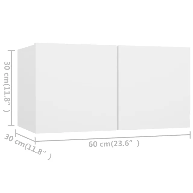 Ensemble de meubles TV 4 pcs Blanc Bois d'ingénierie