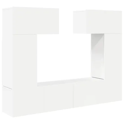 Ensemble de meubles TV 6 pcs Blanc Bois d'ingénierie 2