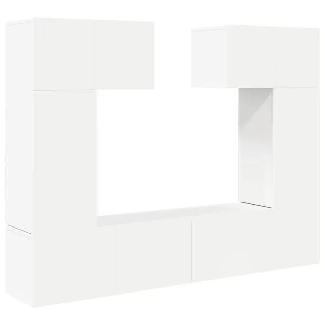 Ensemble de meubles TV 6 pcs Blanc Bois d'ingénierie