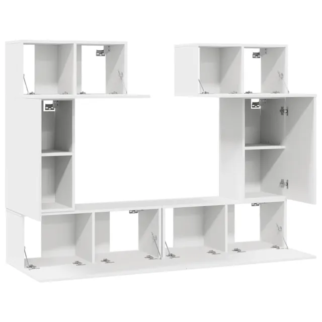 Ensemble de meubles TV 6 pcs Blanc Bois d'ingénierie