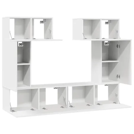 Ensemble de meubles TV 6 pcs Blanc Bois d'ingénierie