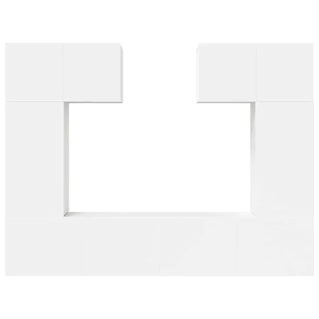 Ensemble de meubles TV 6 pcs Blanc Bois d'ingénierie