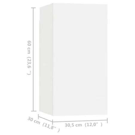 Meubles TV 4 pcs Blanc 30,5x30x60 cm Bois d'ingénierie