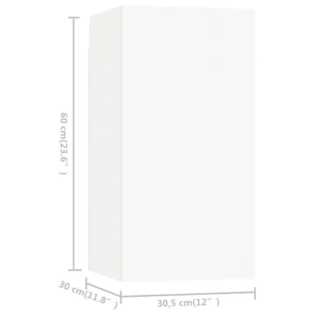 Meubles TV 7 pcs Blanc 30,5x30x60 cm Bois d'ingénierie