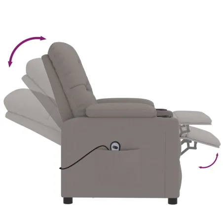 Fauteuil inclinable électrique Taupe Tissu