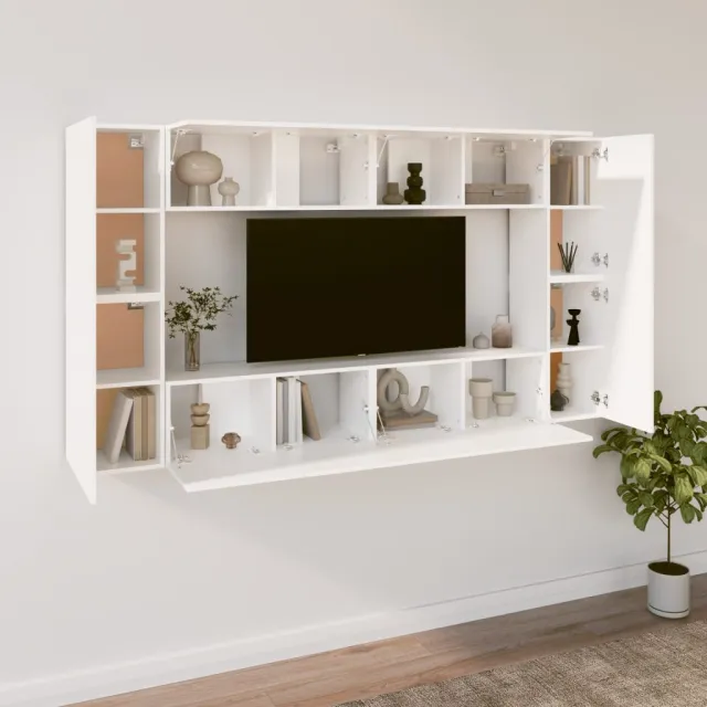 Ensemble de meubles TV 8 pcs Blanc Bois d'ingénierie
