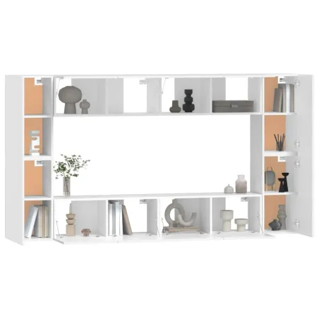 Ensemble de meubles TV 8 pcs Blanc Bois d'ingénierie