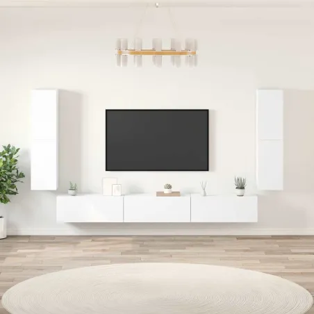 Ensemble de meubles TV 7 pcs Blanc Bois d'ingénierie