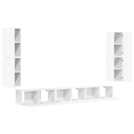 Ensemble de meubles TV 7 pcs Blanc Bois d'ingénierie