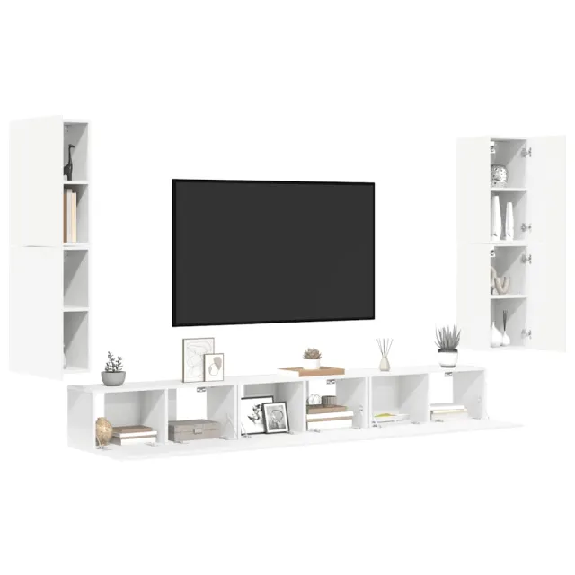 Ensemble de meubles TV 7 pcs Blanc Bois d'ingénierie