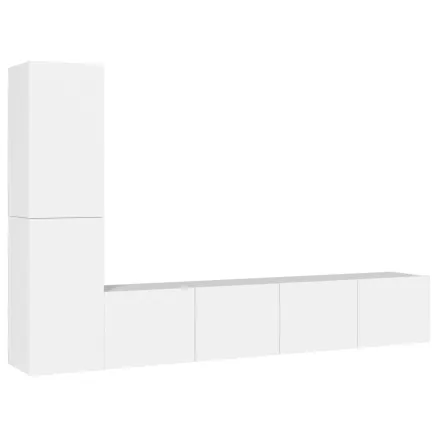Ensemble de meubles TV 4 pcs Blanc Bois d'ingénierie 2