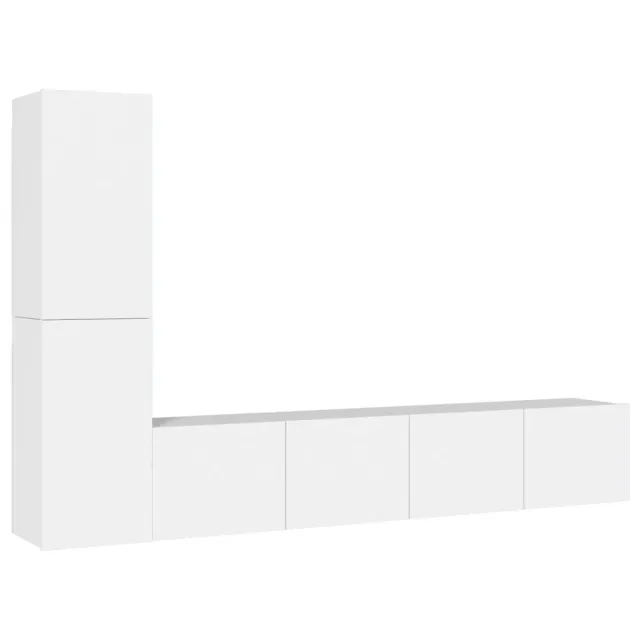 Ensemble de meubles TV 4 pcs Blanc Bois d'ingénierie