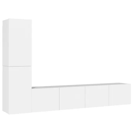 Ensemble de meubles TV 4 pcs Blanc Bois d'ingénierie