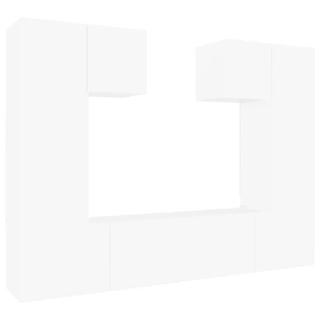 Ensemble de meubles TV 6 pcs Blanc Bois d'ingénierie