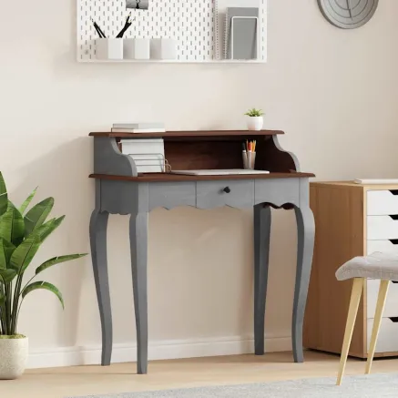 Bureau d'écriture bois d'acajou massif 80x40x92 cm