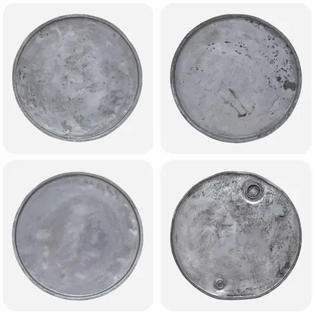 Table basse bois de récupération mélangé 60x45 cm argenté