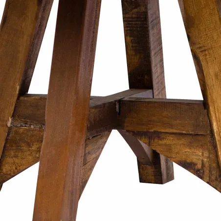 Table basse bois de récupération mélangé 60x45 cm argenté