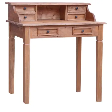 Bureau d'écriture et tiroirs 90x50x101 cm bois massif d'acajou