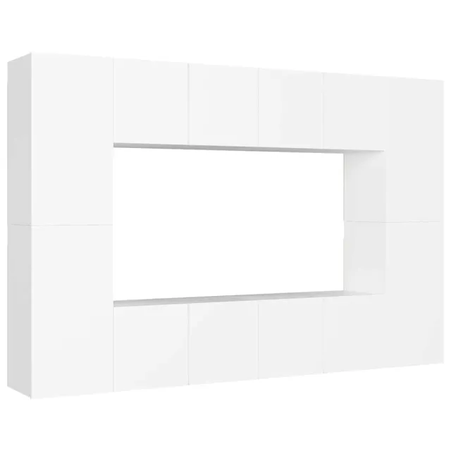 Ensemble de meubles TV 8 pcs Blanc Bois d'ingénierie