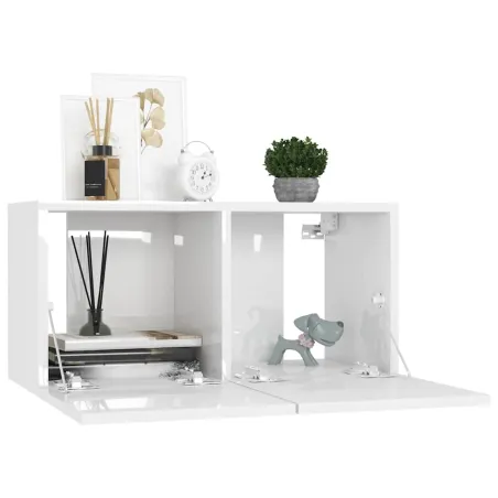 Ensemble de meubles TV 8 pcs Blanc Bois d'ingénierie