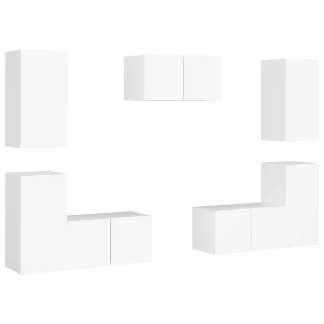Ensemble de meubles TV 7 pcs Blanc Bois d'ingénierie