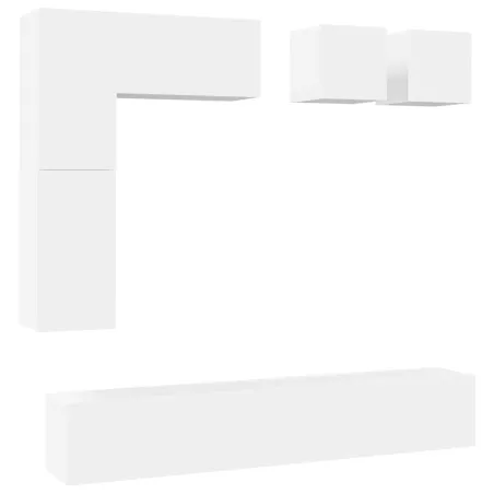 Ensemble de meubles TV 8 pcs Blanc Bois d'ingénierie